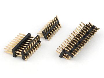 1.27mm 피치 남성 핀 헤더 커넥터 두 줄 검은 PA9T 플라스틱