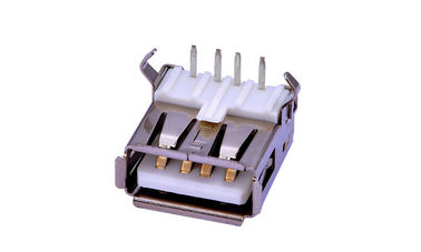 여성 DIP 타입 2.0 마이크로 USB 커넥터 오른쪽 각색 흰색 LCP 재료 - 樹脂