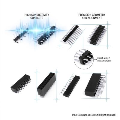 머신 핀 원형 남성 헤더 커넥터 2.54mm 피치 정밀 기계 콘택트 듀얼 라인 PCB