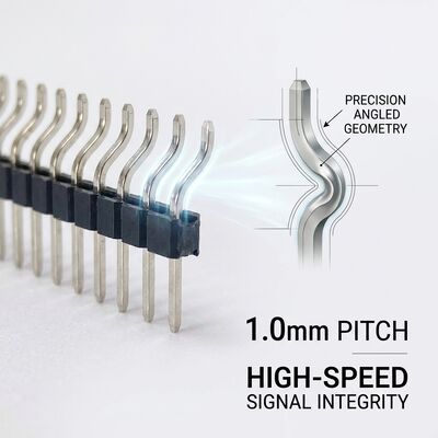듀얼 로우 직각 수 핀 헤더 커넥터 2.54mm 피치 90도 PCB 80핀 스루홀