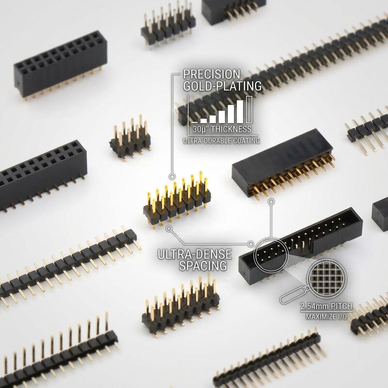 높게 쌓인 듀얼 라인 남성 핀 헤더 커넥터 2.54mm 피치 확장 높이 PCB 보드 스페이저