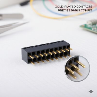 높이가 높습니다 8.5MM 2.54MM 피치 듀얼 라이 여성 헤더 소켓 골드 플래시 PA6T 구멍을 통해 서있는 커넥터