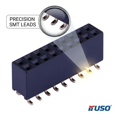 초미세 1.0MM 피치 듀얼 라인 여성 헤더 커넥터 골드 플래시 PA6T 04P-80P 고밀도 PCB 소켓
