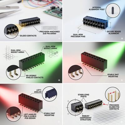 고온 PA9T 2.0MM 피치 듀얼 로우 암 커넥터 골드 플래시 04P-60P PCB 소켓